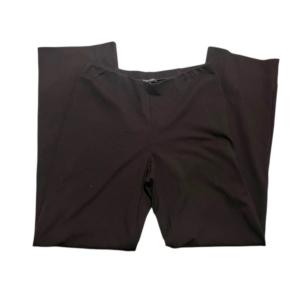 EUC EILEEN FISHER CLOVE Brown Pants TENCEL STRETCH PONTE Straight Leg Sz M